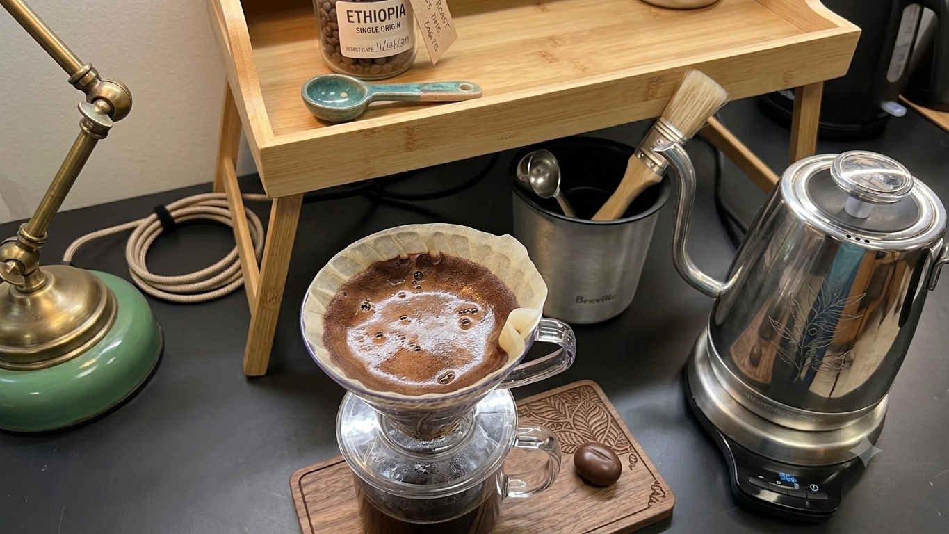 Ein Morgenkaffee wird aufgebrüht